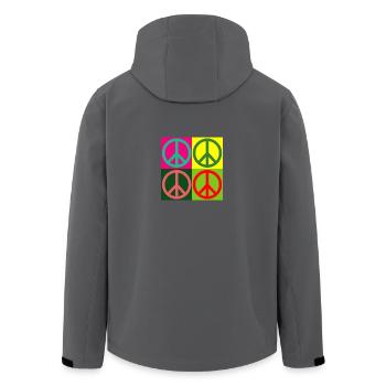 Pop Art / Comic: Peace-Zeichen - Hippies - 60s 70s - Recycelte Männer Softshell-Jacke von Stanley/Stella - Anthrazit - Hinten - AI Model Male 185 light (185cm)