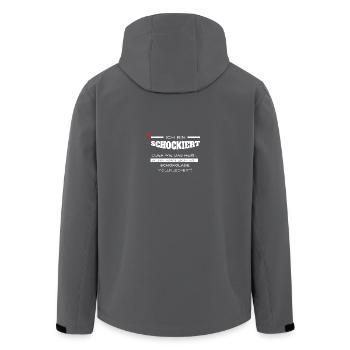 Lustiger Spruch T-Shirt Geschenk Schokolade Schock - Recycelte Männer Softshell-Jacke von Stanley/Stella - Anthrazit - Hinten - AI Model Male 185 light (185cm)