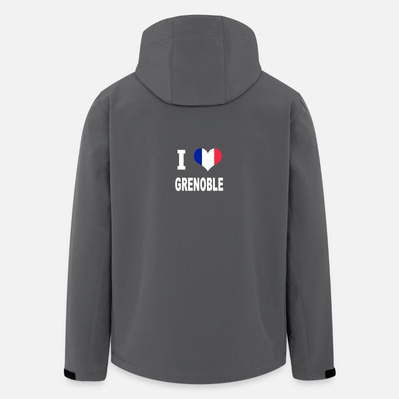 J'aime GRENOBLE - Veste softshell homme en polyester recyclé Stanley/Stella - charbon