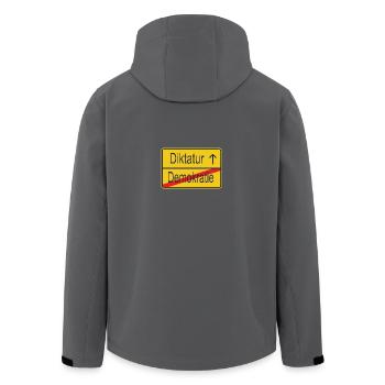 verlassen Demokratie betreten Diktatur - Recycelte Männer Softshell-Jacke von Stanley/Stella - Anthrazit - Hinten - AI Model Male 185 light (185cm)