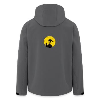 Snowboarder vor dem Vollmond - Recycelte Männer Softshell-Jacke von Stanley/Stella - Anthrazit - Hinten - AI Model Male 185 light (185cm)