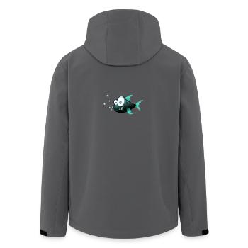 Fisch - Recycelte Männer Softshell-Jacke von Stanley/Stella - Anthrazit - Hinten - AI Model Male 185 light (185cm)