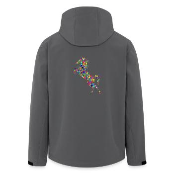buntes springendes Pferd - Recycelte Männer Softshell-Jacke von Stanley/Stella - Anthrazit - Hinten - AI Model Male 185 light (185cm)