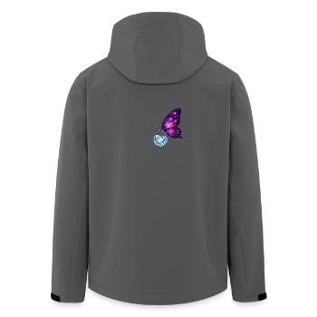 Soul of Earth – Blue Butterfly Heart - Recycelte Männer Softshell-Jacke von Stanley/Stella - Anthrazit - Hinten - AI Model Male 185 light (185cm)