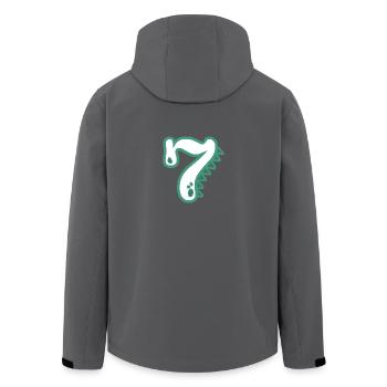 Zahl 7 - Recycelte Männer Softshell-Jacke von Stanley/Stella - Anthrazit - Hinten - AI Model Male 185 light (185cm)