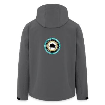 Pastafarian KIRCHE DES FLIEGENS SPAGHETTI MONSTER - Recycelte Männer Softshell-Jacke von Stanley/Stella - Anthrazit - Hinten - AI Model Male 185 light (185cm)
