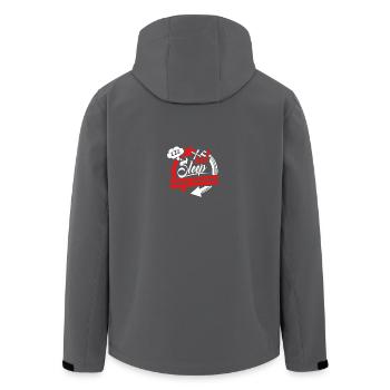 Essen - Schlafen - Feuerwehr - Beruf Berufung - Recycelte Männer Softshell-Jacke von Stanley/Stella - Anthrazit - Hinten - AI Model Male 185 light (185cm)