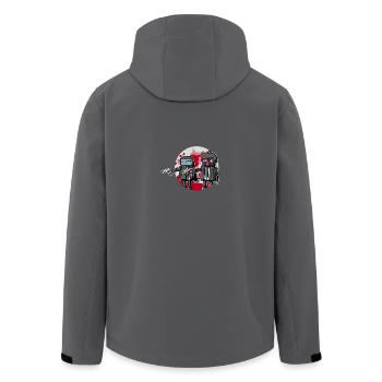 BadAss Robots - Recycelte Männer Softshell-Jacke von Stanley/Stella - Anthrazit - Hinten - AI Model Male 185 light (185cm)