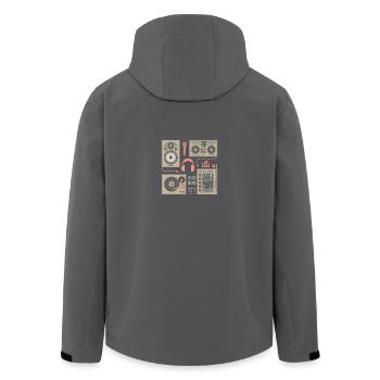 DJ Plattenspieler Set - Recycelte Männer Softshell-Jacke von Stanley/Stella - Anthrazit - Hinten - AI Model Male 185 light (185cm)