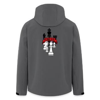 Schachbanner-Logo - Recycelte Männer Softshell-Jacke von Stanley/Stella - Anthrazit - Hinten - AI Model Male 185 light (185cm)