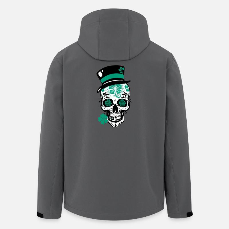 Sugar Skull Totenschädel St Patricks Day - Recycelte Männer Softshell-Jacke von Stanley/Stella - Anthrazit