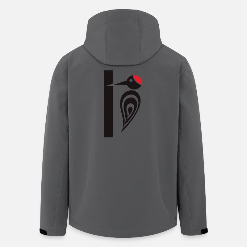 Specht am Baum - Zimmermannsvogel - Recycelte Männer Softshell-Jacke von Stanley/Stella - Anthrazit
