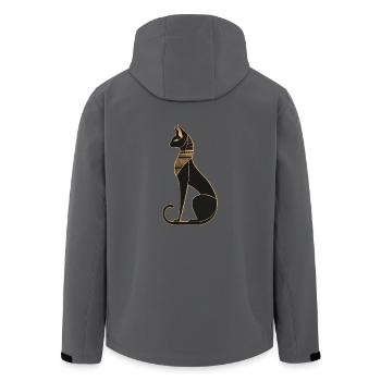 Ägyptische Katze - Recycelte Männer Softshell-Jacke von Stanley/Stella - Anthrazit - Hinten - AI Model Male 185 light (185cm)