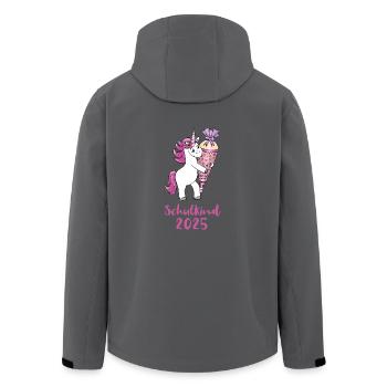 Einhorn mit Zuckertüte Einschulung Schulkind 2025 - Recycelte Männer Softshell-Jacke von Stanley/Stella - Anthrazit - Hinten - AI Model Male 185 light (185cm)