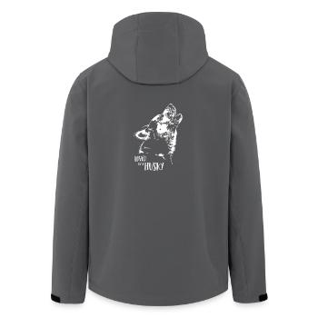 Loved by a Husky Hundespruch Wilsigns - Recycelte Männer Softshell-Jacke von Stanley/Stella - Anthrazit - Hinten - AI Model Male 185 light (185cm)