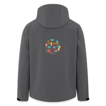 Musikinstrumente lustiges Musiker Shirt Geschenk - Recycelte Männer Softshell-Jacke von Stanley/Stella - Anthrazit - Hinten - AI Model Male 185 light (185cm)