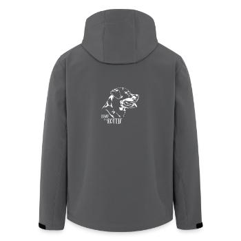 Loved by a Rottie Hunde Rottweiler Hundespruch - Recycelte Männer Softshell-Jacke von Stanley/Stella - Anthrazit - Hinten - AI Model Male 185 light (185cm)