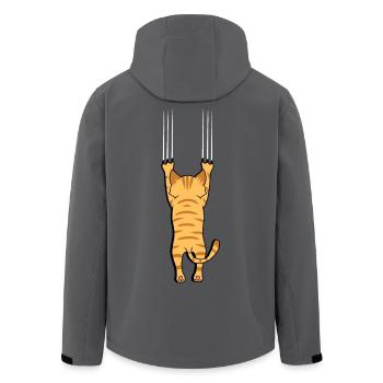 Katze Katzen Krallen Haustiere Katzenliebhaber - Recycelte Männer Softshell-Jacke von Stanley/Stella - Anthrazit - Hinten - AI Model Male 185 light (185cm)