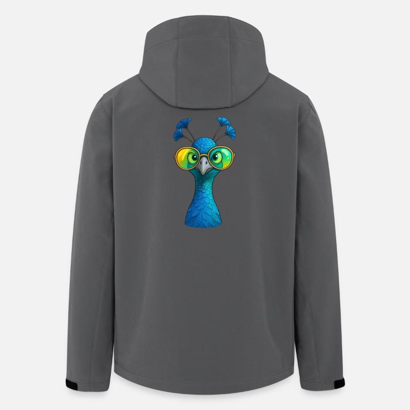 Blue Peacock Motif Peacock Wheel Peacock Lovers - Men’s Recycled Softshell Jacket by Stanley/Stella - anthracite