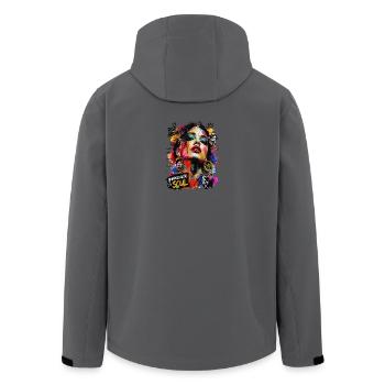 Abstrakte Kunst Frau - Recycelte Männer Softshell-Jacke von Stanley/Stella - Anthrazit - Hinten - AI Model Male 185 light (185cm)