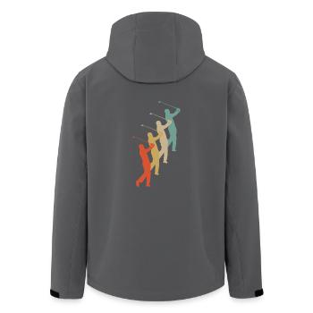 Retro Vintage Style Golf Golfer Golfspieler - Recycelte Männer Softshell-Jacke von Stanley/Stella - Anthrazit - Hinten - AI Model Male 185 light (185cm)