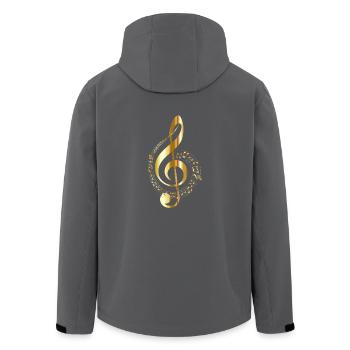 goldender Notenschlüssel - Recycelte Männer Softshell-Jacke von Stanley/Stella - Anthrazit - Hinten - AI Model Male 185 light (185cm)