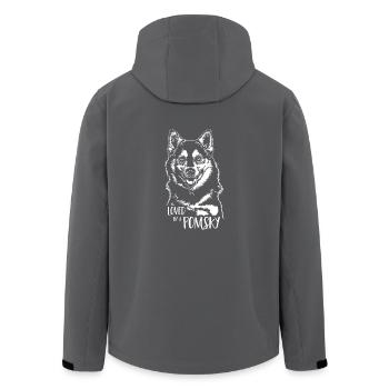Loved by a Pomsky Hunde Hundespruch Wilsigns - Recycelte Männer Softshell-Jacke von Stanley/Stella - Anthrazit - Hinten - AI Model Male 185 light (185cm)