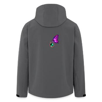 Emerald Rebirth – Cosmic Butterfly - Men’s Recycled Softshell Jacket by Stanley/Stella - anthracite - Back - AI Model Male 185 light (185cm)