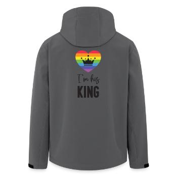 Pride Month LGBT - Ich bin sein König - Recycelte Männer Softshell-Jacke von Stanley/Stella - Anthrazit - Hinten - AI Model Male 185 light (185cm)