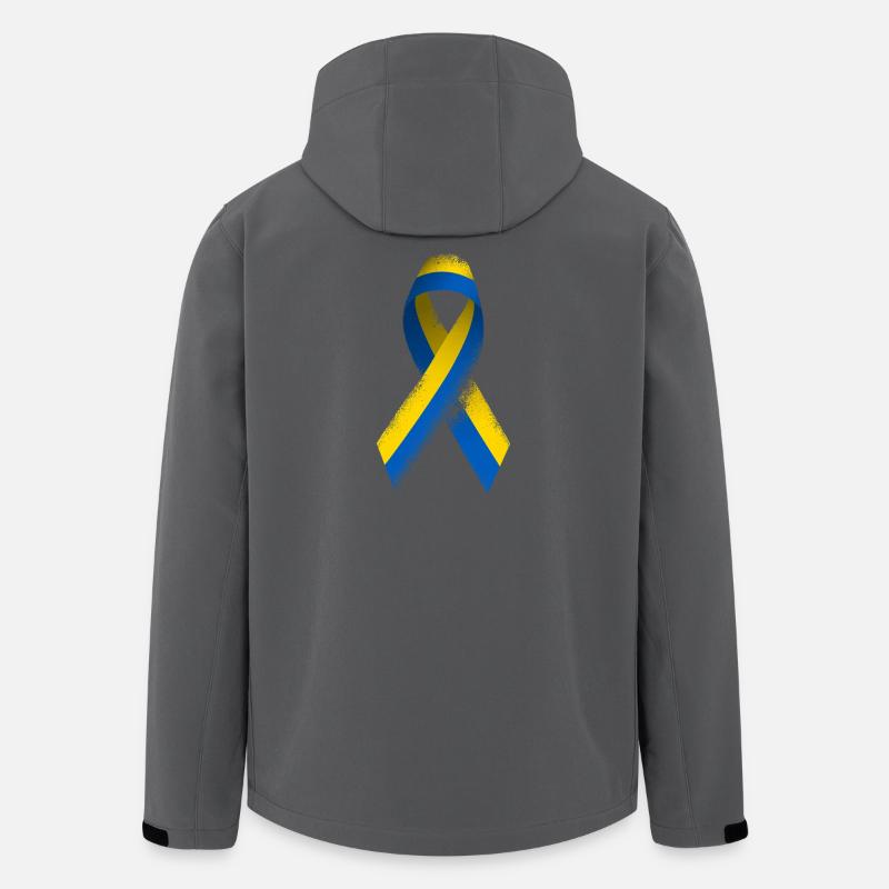 Ukraine Schleife Frieden Flagge - Recycelte Männer Softshell-Jacke von Stanley/Stella - Anthrazit
