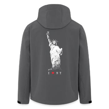 I Love NY New York Freiheitsstatue USA Skyline NYC - Recycelte Männer Softshell-Jacke von Stanley/Stella - Anthrazit - Hinten - AI Model Male 185 light (185cm)