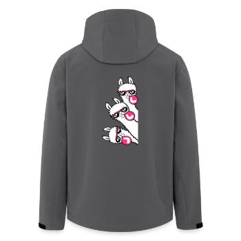 3 Lamas Kaugummi Team Crew Freunde gucken seitlich - Recycelte Männer Softshell-Jacke von Stanley/Stella - Anthrazit - Hinten - AI Model Male 185 light (185cm)