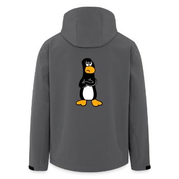 Pinguin Wütend beleidigt verschränkte Arme sauer - Recycelte Männer Softshell-Jacke von Stanley/Stella - Anthrazit - Hinten - AI Model Male 185 light (185cm)