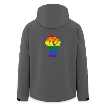 RAINBOW FIST - Recycelte Männer Softshell-Jacke von Stanley/Stella - Anthrazit - Hinten - AI Model Male 185 light (185cm)
