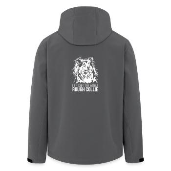 Rough Collie life is better Hunde Hund Wilsigns - Recycelte Männer Softshell-Jacke von Stanley/Stella - Anthrazit - Hinten - AI Model Male 185 light (185cm)