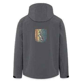Retro vintage badminton player - Recycelte Männer Softshell-Jacke von Stanley/Stella - Anthrazit - Hinten - AI Model Male 185 light (185cm)