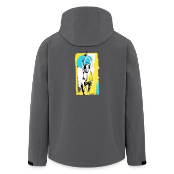 Yoga - Men’s Recycled Softshell Jacket by Stanley/Stella - anthracite - Back - AI Model Male 185 light (185cm)