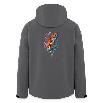 Feather - Recycelte Männer Softshell-Jacke von Stanley/Stella - Anthrazit - Hinten - AI Model Male 185 light (185cm)