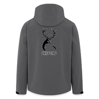 Chief Stag – Kraftvolles Hirsch Motiv für Männer - Men’s Recycled Softshell Jacket by Stanley/Stella - anthracite - Back - AI Model Male 185 light (185cm)