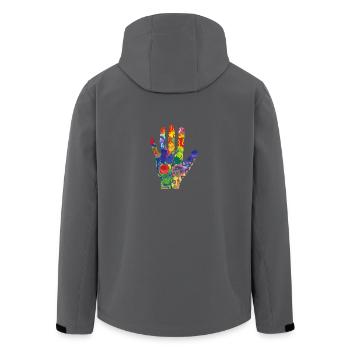 Bunte Hand - Recycelte Männer Softshell-Jacke von Stanley/Stella - Anthrazit - Hinten - AI Model Male 185 light (185cm)