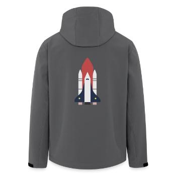 Rakete Weltraum Geschenk Idee - Recycelte Männer Softshell-Jacke von Stanley/Stella - Anthrazit - Hinten - AI Model Male 185 light (185cm)