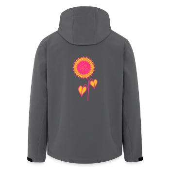 Sonnenblume pink - Recycelte Männer Softshell-Jacke von Stanley/Stella - Anthrazit - Hinten - AI Model Male 185 light (185cm)