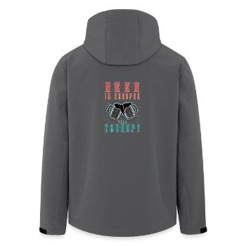 Kühles Bier Bier ist billiger, dass Therapie - Recycelte Männer Softshell-Jacke von Stanley/Stella - Anthrazit - Hinten - AI Model Male 185 light (185cm)