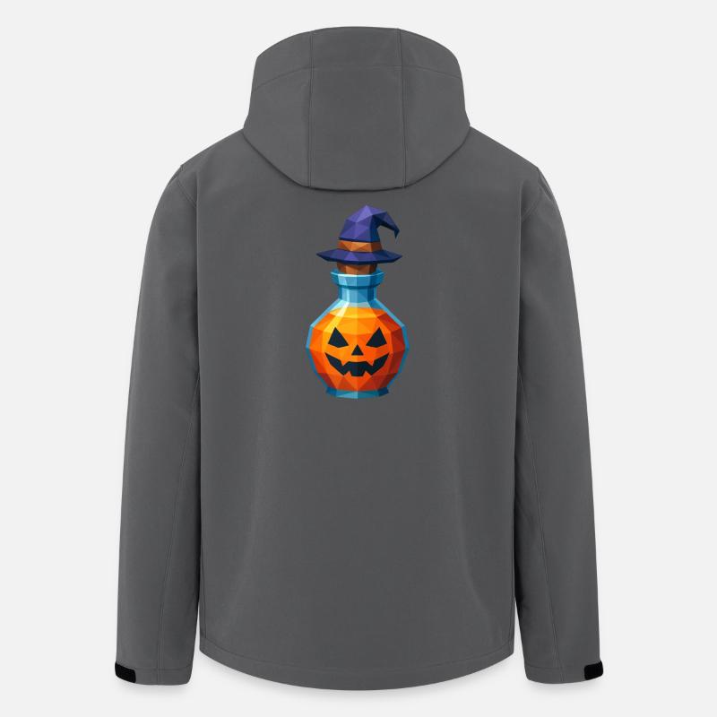 Low-Poly-Kürbis in einem Hexenfläschchen - Recycelte Männer Softshell-Jacke von Stanley/Stella - Anthrazit