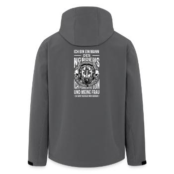 Ich Bin Ein Mann Des Nordens Wikinger Geschenk - Recycelte Männer Softshell-Jacke von Stanley/Stella - Anthrazit - Hinten - AI Model Male 185 light (185cm)