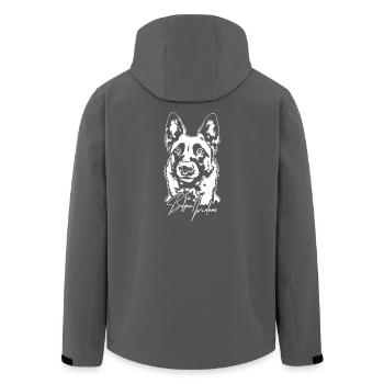 Belgian Malinois Portrait Hund Hunde Wilsigns - Recycelte Männer Softshell-Jacke von Stanley/Stella - Anthrazit - Hinten - AI Model Male 185 light (185cm)