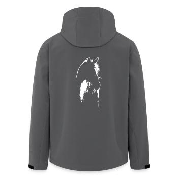 Pferd im Gegenlicht - Recycelte Männer Softshell-Jacke von Stanley/Stella - Anthrazit - Hinten - AI Model Male 185 light (185cm)