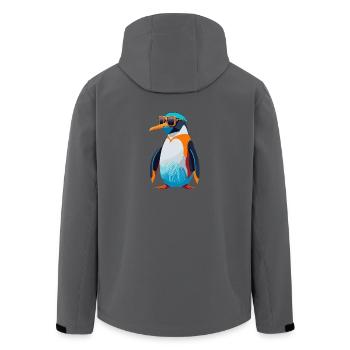 Révolution des pingouins - Veste softshell homme en polyester recyclé Stanley/Stella - charbon - Dos - AI Model Male 185 light (185cm)