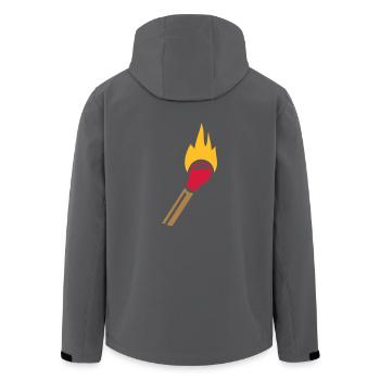 Streichholz Flamme - Recycelte Männer Softshell-Jacke von Stanley/Stella - Anthrazit - Hinten - AI Model Male 185 light (185cm)