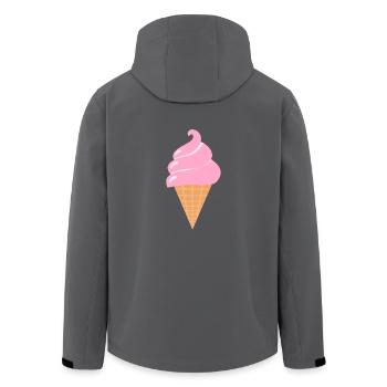 Softeis Eis - Rosa Sommer Eis - Recycelte Männer Softshell-Jacke von Stanley/Stella - Anthrazit - Hinten - AI Model Male 185 light (185cm)